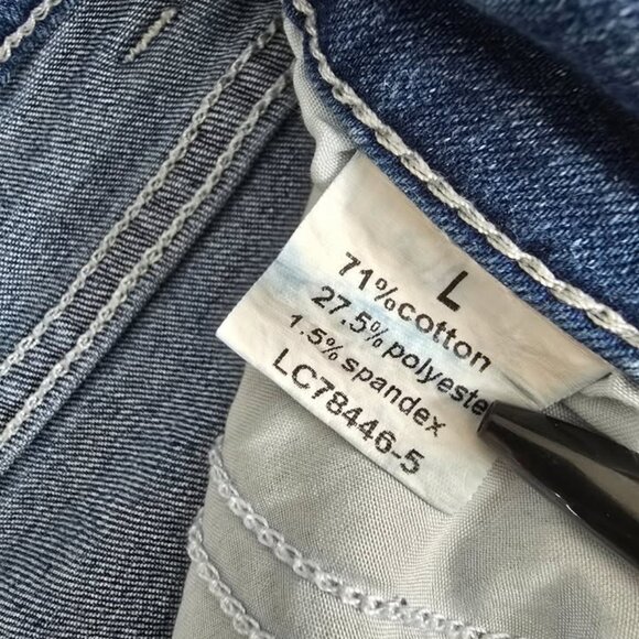 Womens bell bottom flare leg jeans size Extra Large XL Medium Blue Unbrand - Picture 2 of 7